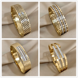 Stainless Steel Zircon Cuff Bracelet for Women