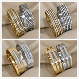 Stainless Steel Zircon Cuff Bracelet for Women