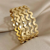 Stainless Steel Zircon Cuff Bracelet for Women