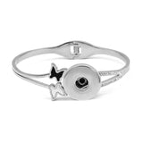 Butterfly Rhinestones 18mm Snap Button Bracelet Stainless Steel Charm BY3001