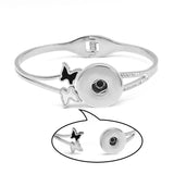 Butterfly Rhinestones 18mm Snap Button Bracelet Stainless Steel Charm BY3001