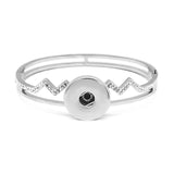 Butterfly Rhinestones 18mm Snap Button Bracelet Stainless Steel Charm BY3001