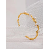Pearls Stainless Steel Cuff Bracelet Bangle Charm Jewelry Gift