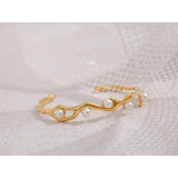Pearls Stainless Steel Cuff Bracelet Bangle Charm Jewelry Gift