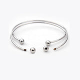 Adjustable Bangle Bracelets Blank Silver Charm Wire Base Bead Man Woman Jewelry