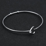 Adjustable Bangle Bracelets Blank Silver Charm Wire Base Bead Man Woman Jewelry