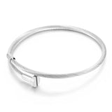 Stainless Steel Strand Nail Charm Bangle Unisex