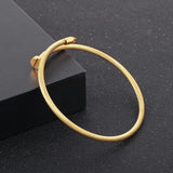 Stainless Steel Strand Nail Charm Bangle Unisex