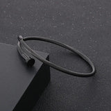 Stainless Steel Strand Nail Charm Bangle Unisex