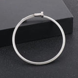 Stainless Steel Strand Nail Charm Bangle Unisex