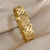Leaf Charm Stainless Steel Bracelet for Women