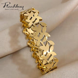 Leaf Charm Stainless Steel Bracelet for Women