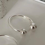 Minimalist Stamp Bracelet Charm Glossy Ball Jewelry