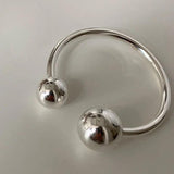 Minimalist Stamp Bracelet Charm Glossy Ball Jewelry