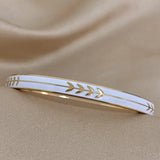 Enamel Arrow Texture Stainless Steel Bracelet 18K Plated