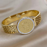 Chunky Rhinestone Lion Bracelets for Women Men Waterproof Jewelry