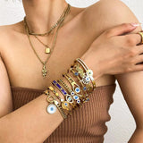 Vintage Boho Evil Eye Stainless Steel Bangles & Bracelets for Women