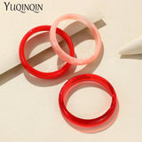 3PCS/Set Resin Acrylic Bangles Colorful Bracelets Punk Jewelry