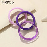 3PCS/Set Resin Acrylic Bangles Colorful Bracelets Punk Jewelry