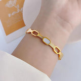 Seashell Zircon Charm Bangle Bracelet for Women