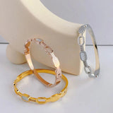 Seashell Zircon Charm Bangle Bracelet for Women