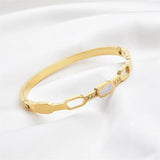 Seashell Zircon Charm Bangle Bracelet for Women