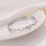 Seashell Zircon Charm Bangle Bracelet for Women