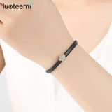 Gold Leather Bracelet with Star Beads Charm