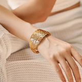 Alloy Round Chain Charms Cuff Bracelet for Women Female Bracelets