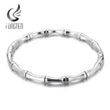 Stainless Steel Bamboo Cuff Bracelet Bangle