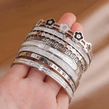 Stainless Steel Flower Charm Bracelet Crystal V Bracelet