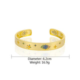 Zircon Charm Bangle Evil Eye Cuff Bracelet Wedding Gift