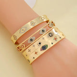 Zircon Charm Bangle Evil Eye Cuff Bracelet Wedding Gift
