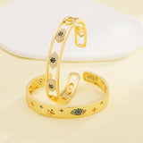Zircon Charm Bangle Evil Eye Cuff Bracelet Wedding Gift