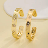 Zircon Charm Bangle Evil Eye Cuff Bracelet Wedding Gift