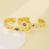 Zircon Charm Bangle Evil Eye Cuff Bracelet Wedding Gift