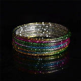 50pcs Colorful Alloy Thin Circle Bangle Bracelet for Children