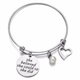 She Believed She Could So She Did Bangle Bracelet