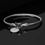 Titanium Steel Round Horseshoe Clasp Jesus Charm Bracelet