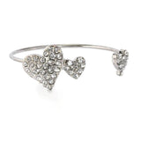 Cuff Heart Bracelet for Women Charm Girls Wedding Bangle