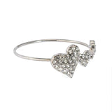 Cuff Heart Bracelet for Women Charm Girls Wedding Bangle