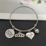 Volleyball Mom Bangle & Charm Bracelet - She Believed She Could