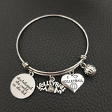 Volleyball Mom Bangle & Charm Bracelet - She Believed She Could