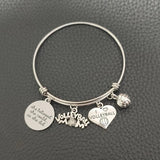 Volleyball Mom Bangle & Charm Bracelet - She Believed She Could