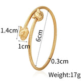Men Stainless Steel Wolf Charm Bangle Set Wristband