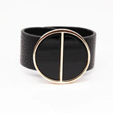 Adjustable Big Leather Charm Bracelet for Women