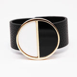 Adjustable Big Leather Charm Bracelet for Women