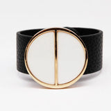 Adjustable Big Leather Charm Bracelet for Women