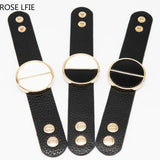 Adjustable Big Leather Charm Bracelet for Women