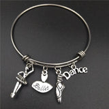 Ballerina Love Ballet Jewelry Stainless Steel Bangle Bracelet